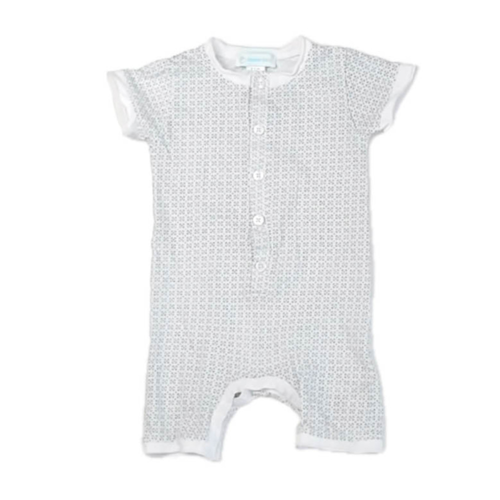 Feather Baby Boys White | Blue Romper size: 6-9 Months